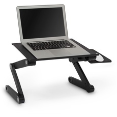 Bild von Laptopständer belüftet, Notebookständer höhenverstellbar, Laptophalter Alu, HxBxT: 47 x 58 x 27 cm, schwarz