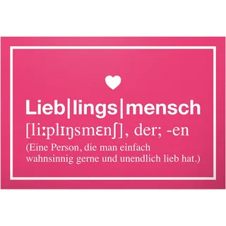 DankeDir! Lieblingsmensch Definition Rosa - Schild Türschild Süße Geschenkidee Geburtstagsgeschenk beste Freundin Kleines persönliches Geschenk Lieblingsmenschen Deko - Wanddeko