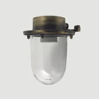 Außenleuchte Wand Maritim Messing Glas E27 IP64 H: 18 cm 1-flammig Haus Garten