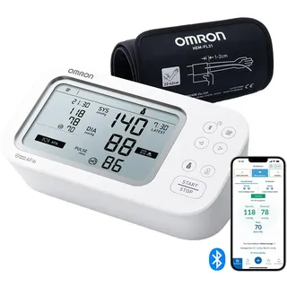 Omron X7 Smart AFib Oberarm-Blutdruckmessgerät | Vorhofflimmern-Screening bei jeder Blutdruckkontrolle zu Hause | Klinisch validiert | 2 Benutzer | Intelli Wrap Manschette 22–42 cm | kostenlose App
