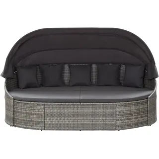vidaXL Outdoor-Loungebett mit Dach Grau - Grau