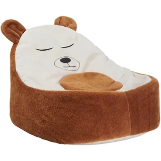 Sitzsack , Braun, Beige , Textil , Bär , 120 l , Füllung: Schaumstoff, Styroporkugeln , Indoor , Wohnzimmer, Sessel, Sitzsäcke, Kindersitzsäcke