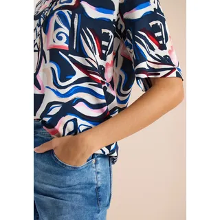 Blusentop CECIL, Damen, Gr. M (40), universal blau, Web, Obermaterial: 100% Viskose, bedruckt, regular fit normal, Blusen Blusentop, mit All-Over Print