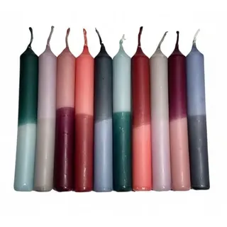 GLOWYBOX® Geburtstagskerzen Babyfeier Taufe für Kerzenring Kerzen für Babygeburtstag 1.Geburtstag bunte Kinderkerzen Geburtstagszug Minikerzen bunt Baumkerzen bunt neon dip Dye Kerzen autumn bliss