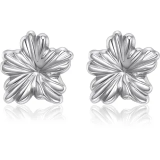 GILIEYER Blumen Ohrringe, Damen Große Gold Blumenohrringe Metall Blumenstecker Statement Ohrringe Schmuck für Damen (Stil 2, Silber)
