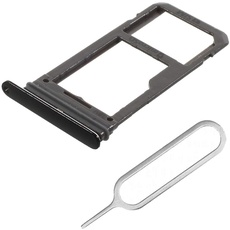 jbTec SIM-Tray/SD-Card Karten-Halter +Pin kompatibel mit Samsung Galaxy S8 / S8+ Plus - Single Slot, Farbe:Schwarz