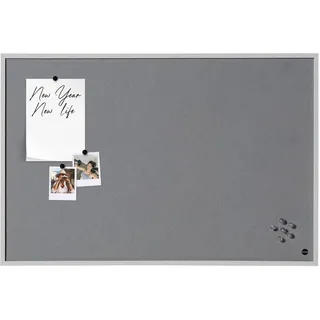 Bi-Office Pinnwand New Basic, Grauem Filz mit Grauem Holzrahmen, 885x585 mm