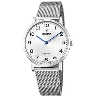 Festina Swiss Made Herrenuhr Analog Edelstahl 316L Silber - Quarz - Saphirglas, Wasserdicht 5 ATM - F20014/5 Classic Steel