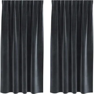 vidaXL Verdunkelungsvorhänge 2 stk. Dunkelgrau 140 x 175 cm Samt - Grau