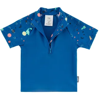 Sterntaler Schwimmanzug STERNTALER "Badeshirt kurzarm Weltraum", Kinder, Gr. 116, Einheitsgröße, blau (königsblau), Obermaterial: 82% Polyamid PA. 18% Elasthan EL., Badeanzüge Schwimmanzug