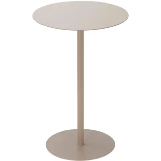 WELL HOME MOBILIARIO & DECORACIÓN Runder Beistelltisch aus Eisen, Sandfarben, 35 x 35 x 53 cm