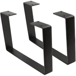 Osring Couchtischbeine U-förmig, 25,4 cm, 2 Stück, Massive Stahl-Tischbeine für Möbel, TV-Ständer und Bank, schwarz