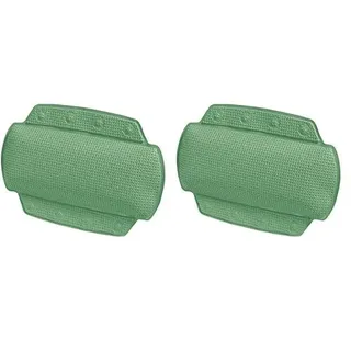 Spirella Badewannenkissen Alaska Moosgrün mit 8 Saugnäpfen antibakteriell, rutschhemmend 23 x 32 cm waschbar, Made in Germany (Packung mit 2)