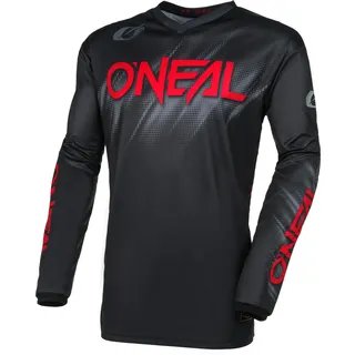 O'NEAL | Motocross-Jersey Langarm | MX Enduro | Gepolsterter Ellbogenschutz, V-Ausschnitt, atmungsaktiv | Element Jersey VOLTAGE V.24 | Erwachsene | Schwarz Rot | Größe M