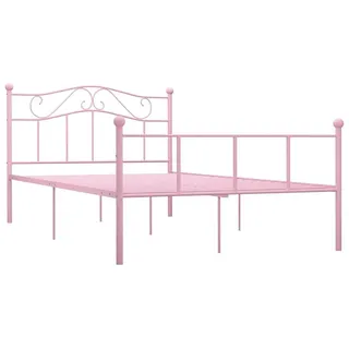 vidaXL Bettgestell Rosa Metall 140×200 cm - Rosa