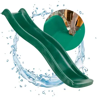 Spielturmking® Kinder Stabile Wasserrutsche, Alternative zu Indoor Spielgeräten, 1,75 Meter lang, Garten-Spielgerät (Dunkelgrün)