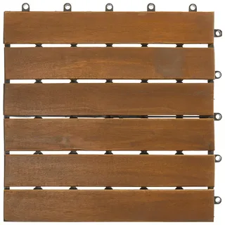 Ambia Garden Terrassenfliese , Schwarz, Dunkelbraun , Holz, Kunststoff , Akazie , massiv , 30x2.4x30 cm , Fsc , Teppiche Und Böden, Terrassen- & Balkonböden, Terrassenbelag