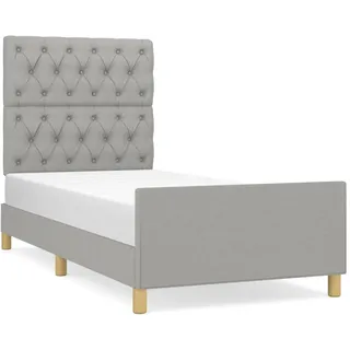 vidaXL Bettgestell ohne Matratze Hellgrau 80x200 cm Stoff - Grau