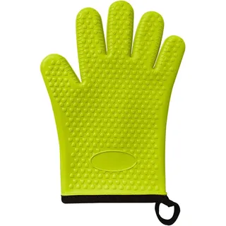 Fünf-Finger-Ofenhandschuhe aus Silikon, rutschfest und dick, grün, vertikaler Backform-Organizer