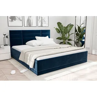 Westfalia Schlafkomfort Polsterbett »Prag« 3 Matraztenarten wählbar, mit und ohne Bettkasten, blau