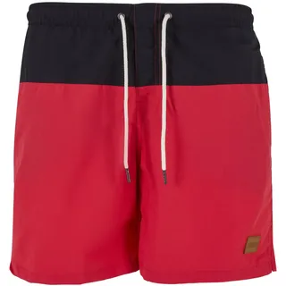 URBAN CLASSICS Badeshorts | Rot,Schwarz - 3XL,XXXL