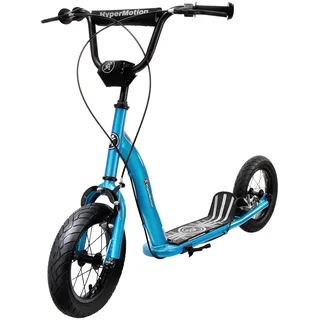 HyperMotion Kinderroller, Roller für Kinder, City Kick Scooter für Mädchen und Jungen ab 8 Jahre, Kickboard, Tretroller, aufblasbare Räder 30cm, Blau