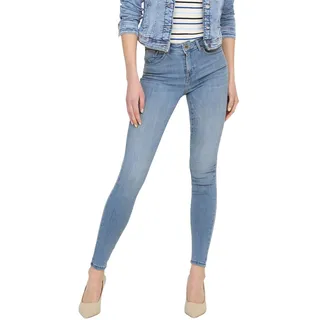 Only Damen ONLPOWER MID Push UP Skinny Fit Special Bright Blue Denim,