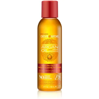 Creme of Nature Argan Oil Heat Protector Hitzeschutz, Feuchtigkeitsspendend und Glanzgebend mit Arganöl, Pflege für alle Haartypen & Shine Polisher 118ml