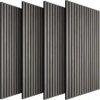 tectake Akustikpaneele 4er Set Sonic Wall II Schallabsorber Holzoptik Eiche, Größe flexibel anpassbar, hellgrau , Hellgrau, Eichefarben , 50x1.8x110 cm , Tapeten & Wandverkleidungen, Akustikpaneele