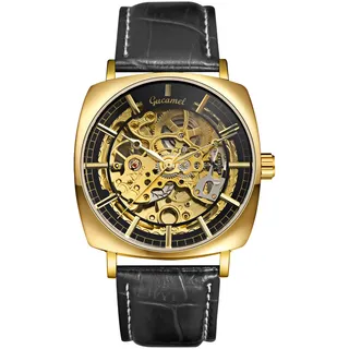 Avaner Uhren Herren Quadratisch Lederarmband: Stilvolle Herrenuhr aus echtem Leder Automatische Mechanische Business Uhr 3 ATM Wasserdichtigkeit Geschenk für Valentinstag Weihnachten Geburtstage