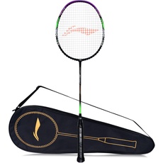 Li-Ning G-Force Superlite 3800 Carbon-Fiber Strung Badminton Racquet with Free Full Cover(Black/Purple,Set of 1)