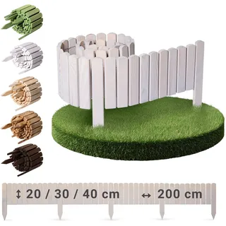 Aquagart Holz Rollzaun 200 x 20 cm  grau