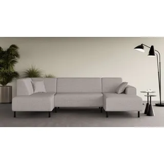 OTTO home Wohnlandschaft U-Form Polyester 3-Sitzer Grau