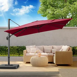 Schwebender Sonnenschirm - Sonnenschirme für Terrassen - Verstellbarer Sonnenschirm - Sonnenschirm aus Aluminium - 3 x 3 Meter - 360° schwenkbar