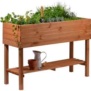 Dobar Großes Hochbeet XXL 117 x 40 x 80 cm Braun