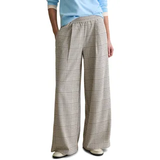 Marc O'Polo DENIM, Schlupfhose karierte Hose wide mit recyceltem Polyester, elastischer Bund