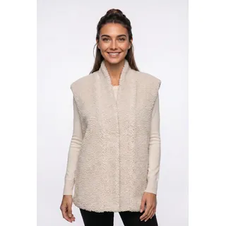 Plüschweste ONLY "ONLNIKITA TEDDY WAISTCOAT OTW", Damen, Gr. XL, beige (pumice stone), Plüsch, Obermaterial: 100% Polyester, unifarben, normal, Westen Plüschweste, Kunstfaser