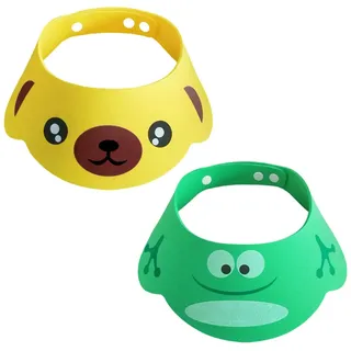 NJCXOLA 2pcs Duschhaube Kinder Baby Duschhaube,Baby Verstellbarer Shampoo Schutz, Shampoo Bade Bad SchüTzen Weiche Kappe Hut, Kappe Wasserdicht Cap für Kinder