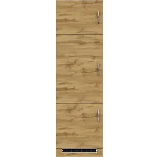 Küchenschrank für Kühlschrank Sorrella 60cm 3 Türen - Eiche - Braun