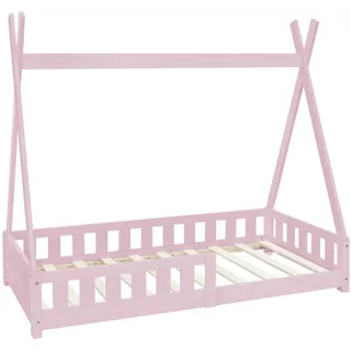ML-Design Kinderbett Tipi 80 x 160 cm Kiefer massiv rosa/pink