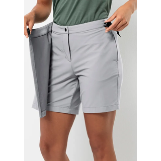 Hosenrock JACK WOLFSKIN "WANDERMOOD SKORT W", Damen, Gr. 42, grau (cool, grau), OBERSTOFF: 90% POLYAMID, 10% ELASTHAN. Futter: 100% POLYESTER, Röcke Hosenrock