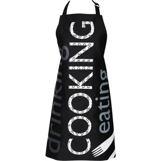 Schürze , Schwarz, Weiß, Hellgrau , Textil , 80x85 cm , Nackenband verstellbar, Tasche , Heimtextilien, Geschirrtücher & Schürzen, Kochschürzen