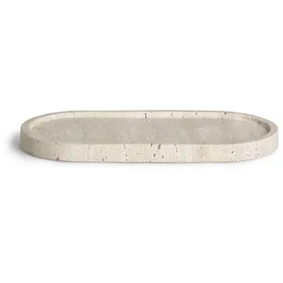 Möve Travertine Grace Tablett 30,5 x 15 x 2 cm aus Kalkstein, beige