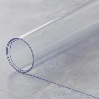 HOOZ Tischfolie 115x65 cm transparent 1,5 mm stark, durchsichtige Tischdecke Schutz und Eleganz für Ihren Tisch, Wasserfest und Abwischbar PVC Tischschutz, rechteckig