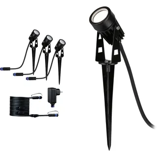 Paulmann Wegeleuchte Aluminium 21,5 cm 3er Set schwarz
