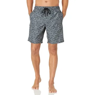 Amazon Essentials Herren 23cm Badehose mit Netzfutter, Taschen und Kordelzugverschluss, Dunkelgrau Bildmarken, XXL
