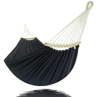 Hängematte 2 personen 220 x 150 cm Polyester-Baumwollgewebe (Dunkelgrau)XXL