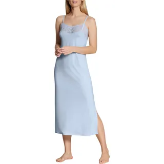 CALIDA Elegant Dreams Nachthemd Damen, mit Spaghettiträger, spitzenverzierter V-Ausschnitt, weich und fließend, Länge 125cm