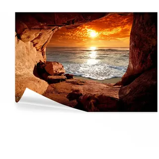 decomonkey Fototapete selbstklebend Meer Strand, 392x280 cm, Landschaft | Sonnenuntergang, Selbstklebende, Tapeten, Wand, Fototapeten, Tapete, Wandtapete, klebend, Klebefolie