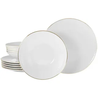 CreaTable Tafelservice 12-tlg. Weiß/Goldfarben
